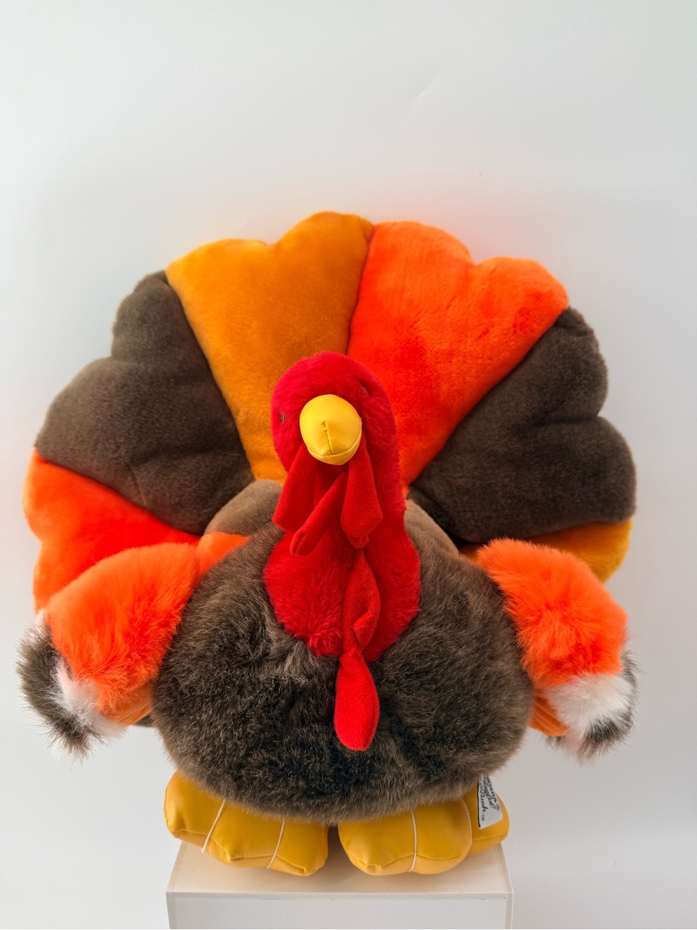 Ty Plush Festive Turkey in Orange, Brown, Red, Yellow